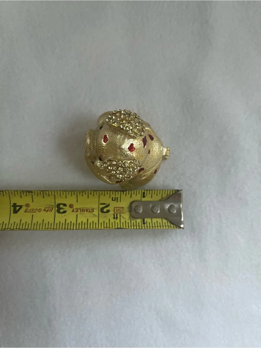 Gold and Red Pig with Crystals Trinket Box